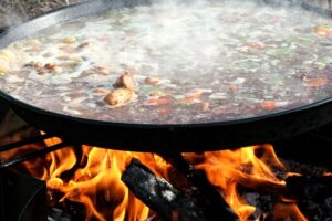 Paella cooking
